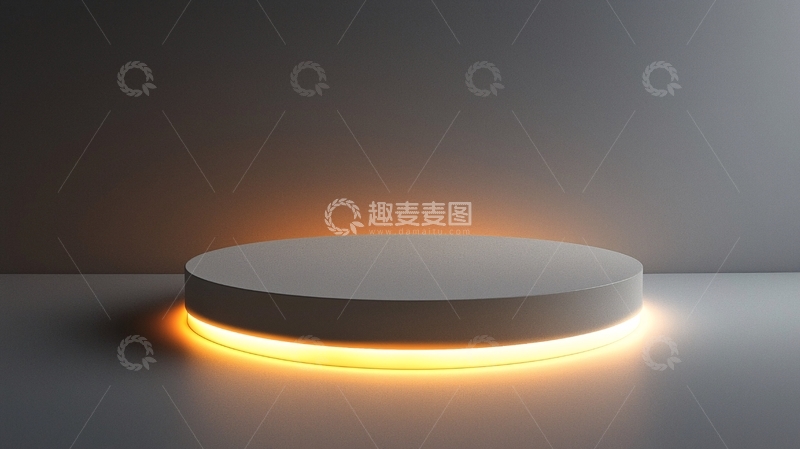 高清大图下载【趣麦麦图】圆形白色灯光底座