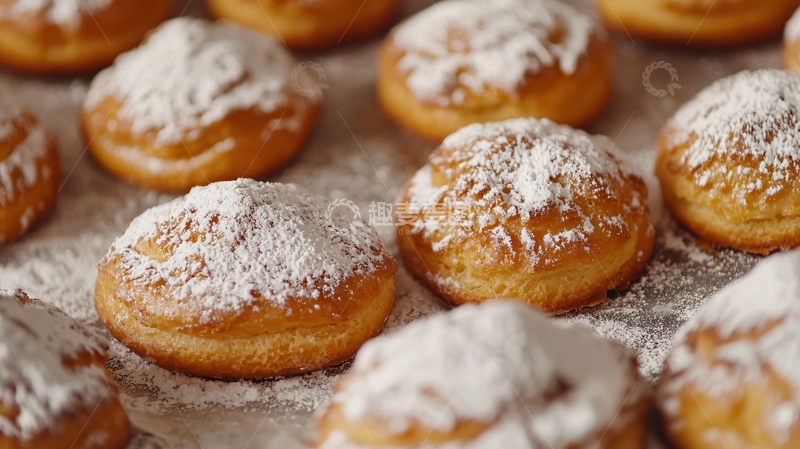 高清大图下载【趣麦麦图】撒了糖粉的小圆面包