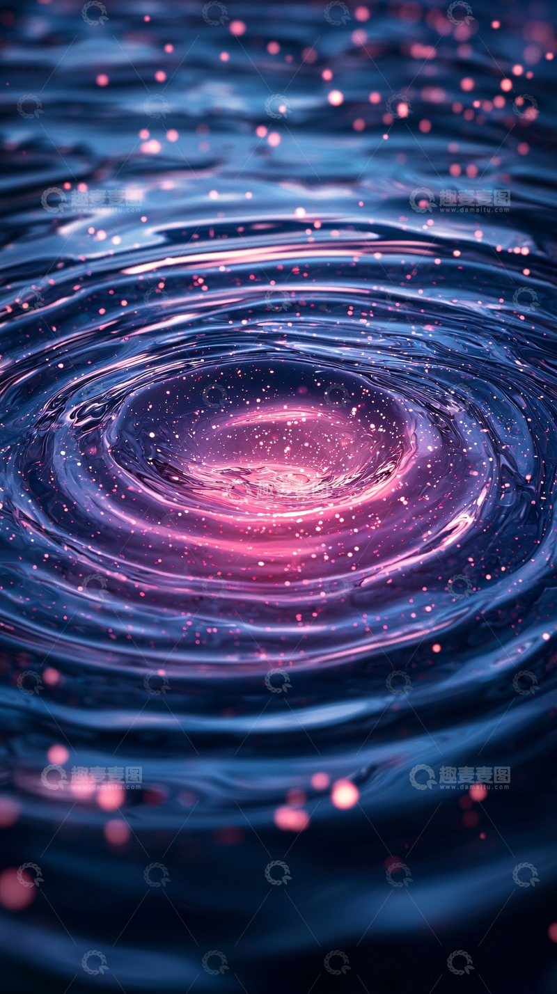 高清大图下载【趣麦麦图】水面波纹中心发光