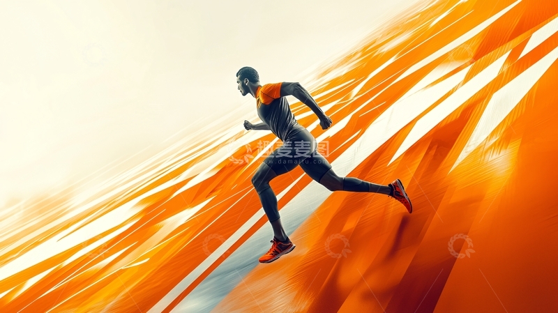 高清大图下载【趣麦麦图】奔跑的运动员
