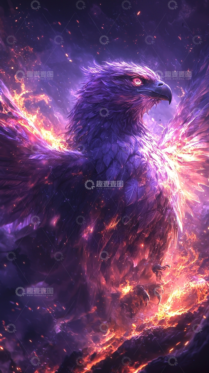 高清大图下载【趣麦麦图】火焰凤凰