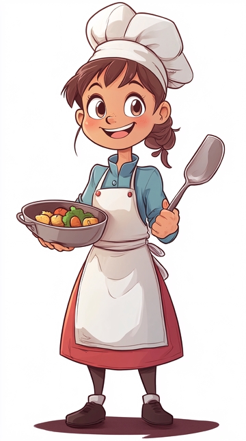 卡通厨师女孩