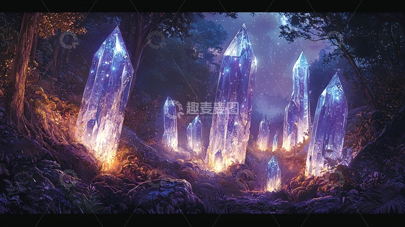 高清大图下载【趣麦麦图】梦幻森林水晶