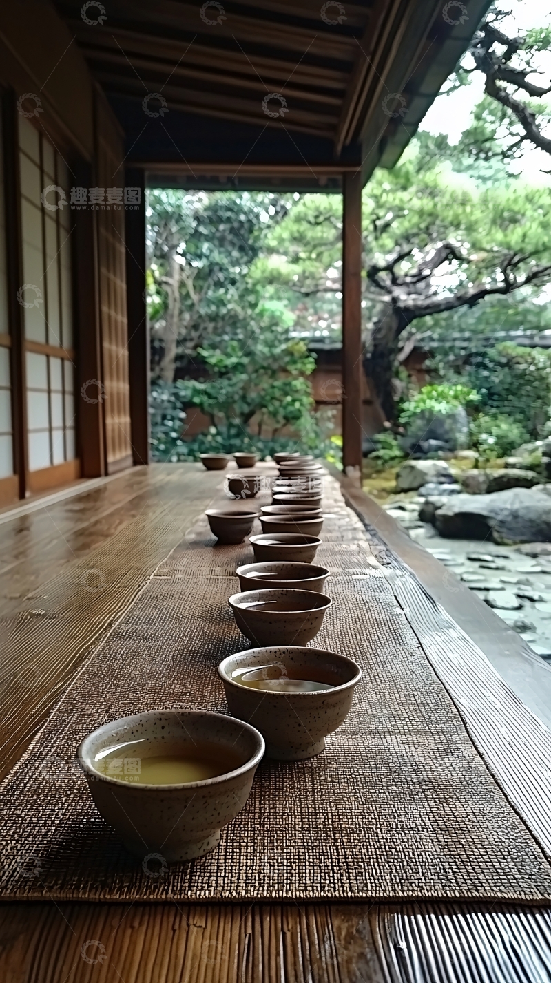 高清大图下载【趣麦麦图】日式庭院茶道仪式