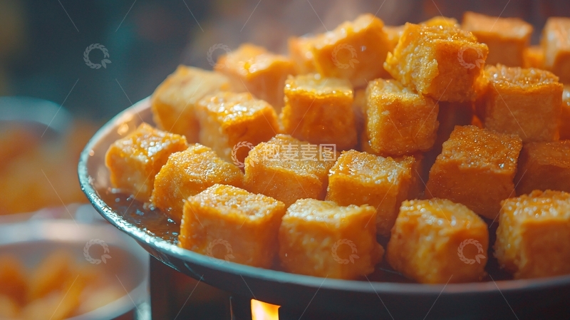 高清大图下载【趣麦麦图】金黄酥脆油炸豆腐块