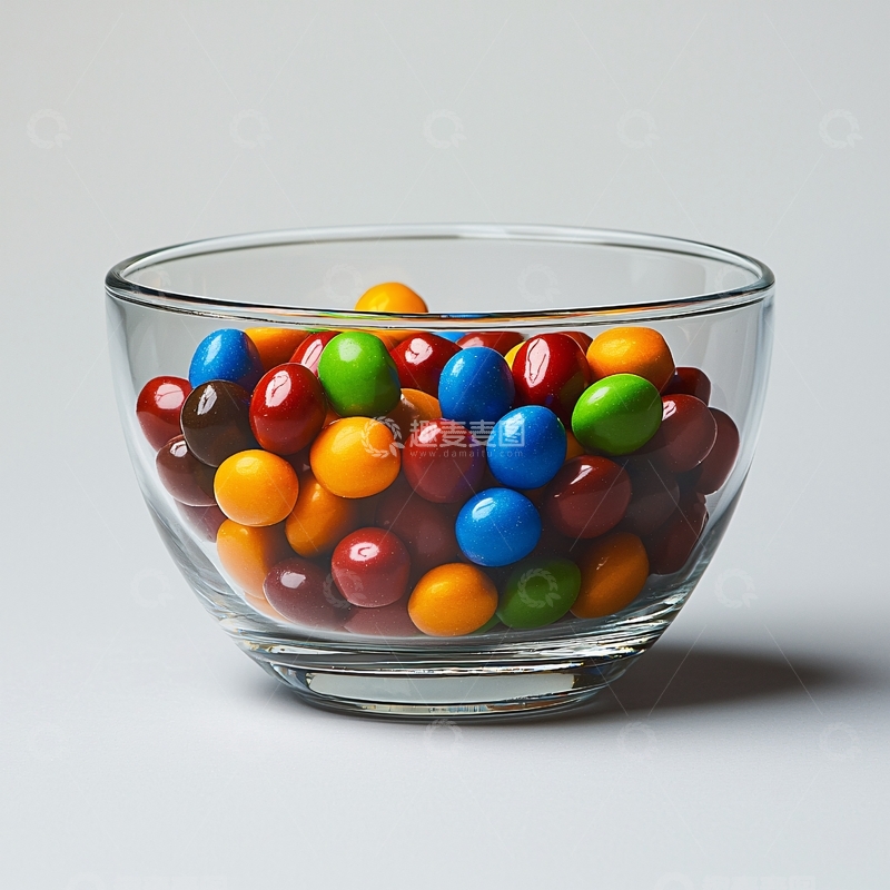 高清大图下载【趣麦麦图】玻璃碗里的彩色糖果