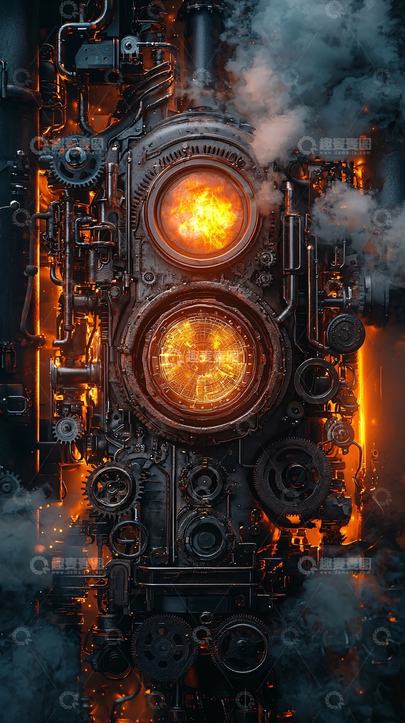 高清大图下载【趣麦麦图】蒸汽朋克机械装置
