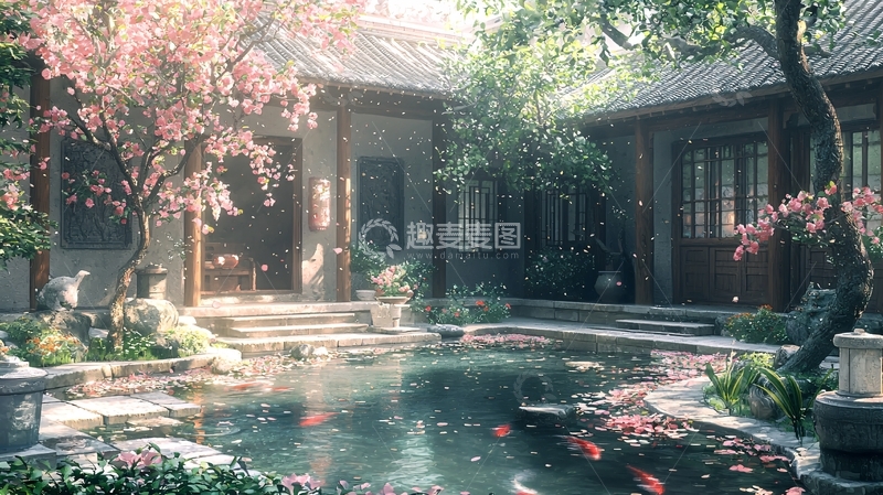 高清大图下载【趣麦麦图】中式庭院