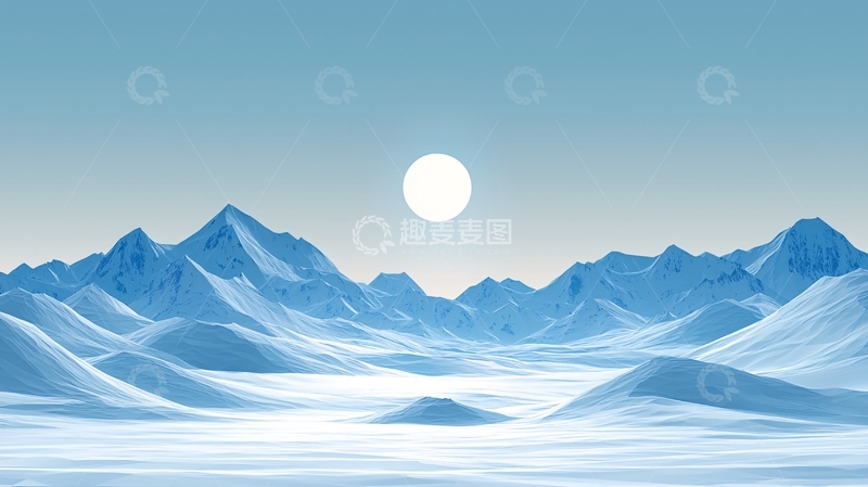 高清大图下载【趣麦麦图】极地冰雪山脉景色
