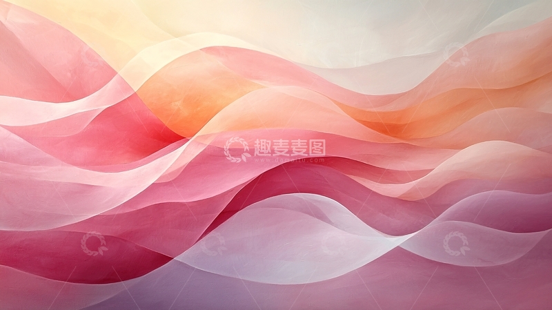 高清大图下载【趣麦麦图】粉色轻纱飘逸背景