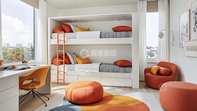 高清大图下载【趣麦麦图】现代简约儿童房设计