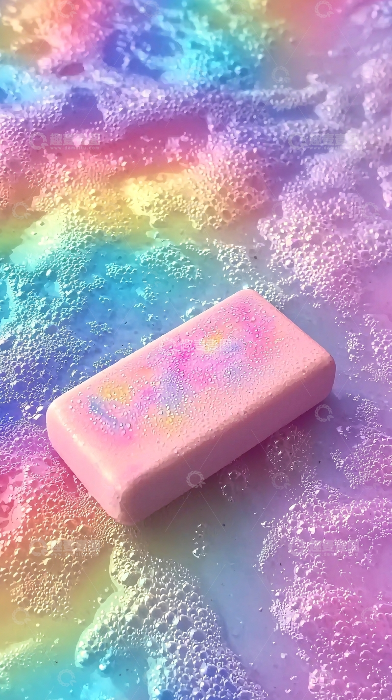 高清大图下载【趣麦麦图】彩虹泡泡浴皂