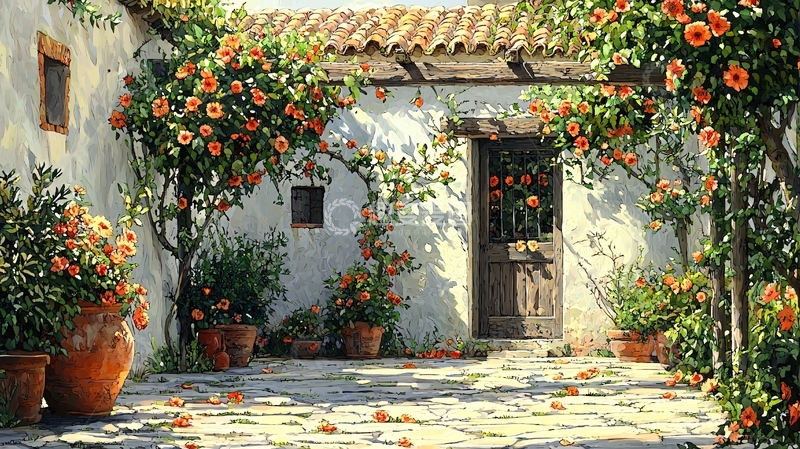 高清大图下载【趣麦麦图】阳光庭院