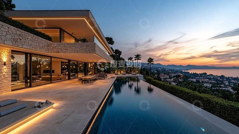 高清大图下载【趣麦麦图】现代轻奢海景别墅