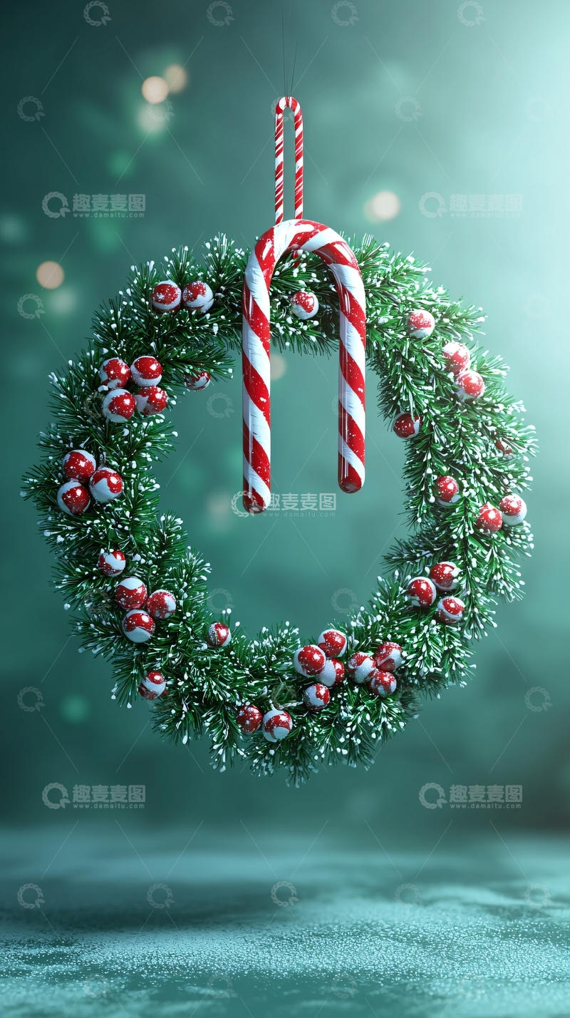 高清大图下载【趣麦麦图】圣诞花环