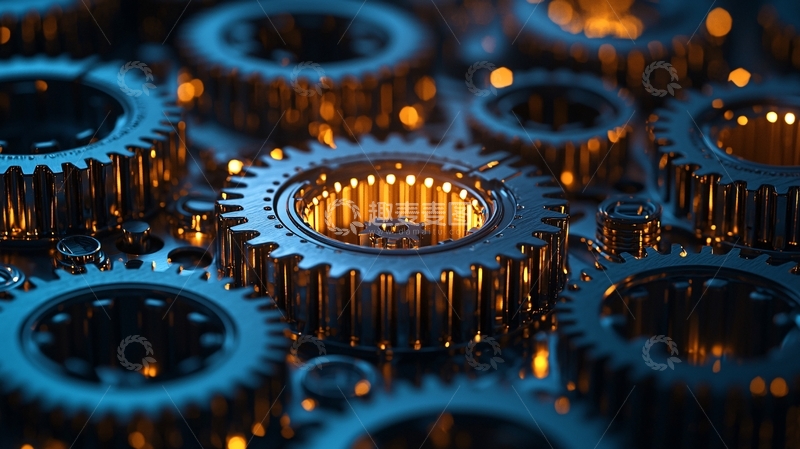 高清大图下载【趣麦麦图】齿轮金属光泽科技感