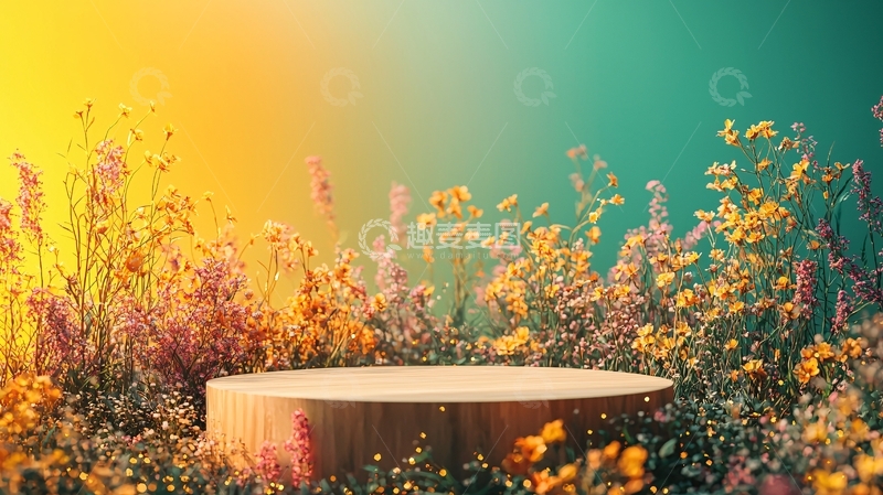 高清大图下载【趣麦麦图】木质圆形展示台
