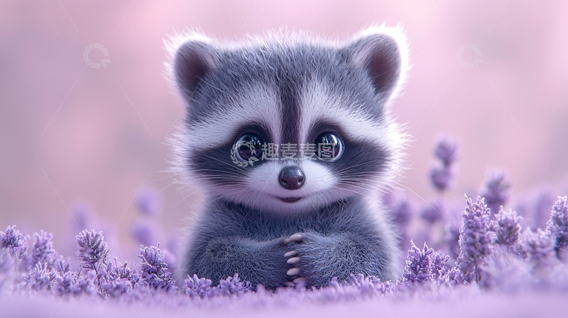 高清大图下载【趣麦麦图】可爱浣熊宝宝