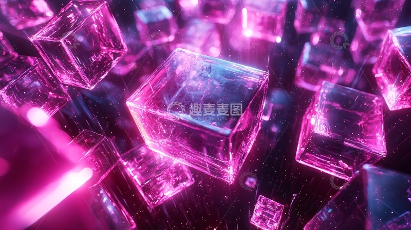 高清大图下载【趣麦麦图】炫彩透明立方体