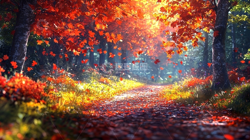 高清大图下载【趣麦麦图】秋日森林小路