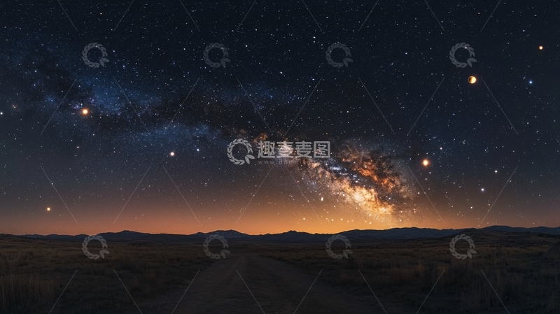 高清大图下载【趣麦麦图】星空下的荒野