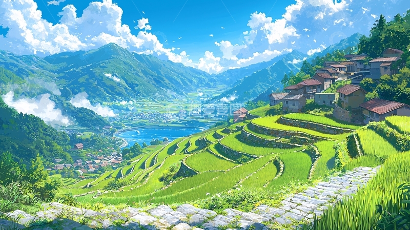 高清大图下载【趣麦麦图】山村田园风光6