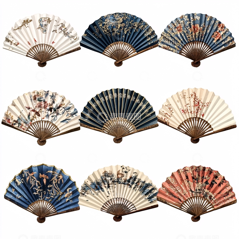 高清大图下载【趣麦麦图】中式古典手绘团扇