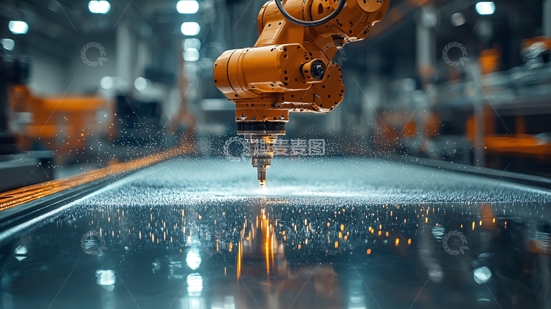 高清大图下载【趣麦麦图】工业机器人切割