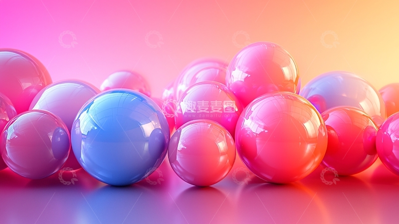 高清大图下载【趣麦麦图】彩色圆球体