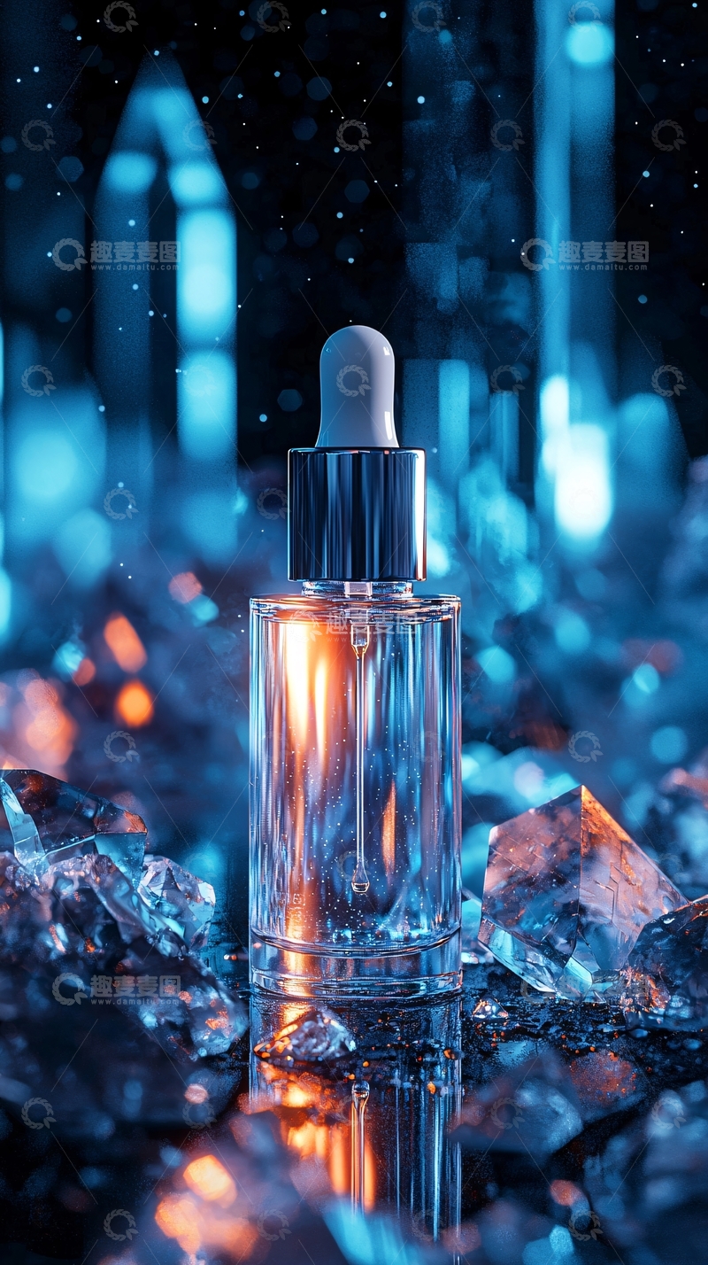 高清大图下载【趣麦麦图】晶莹剔透的精华液瓶子
