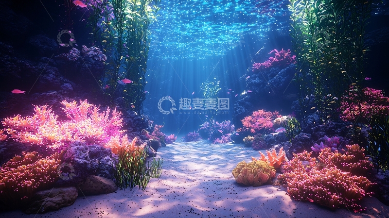 高清大图下载【趣麦麦图】水下珊瑚礁的美丽景色