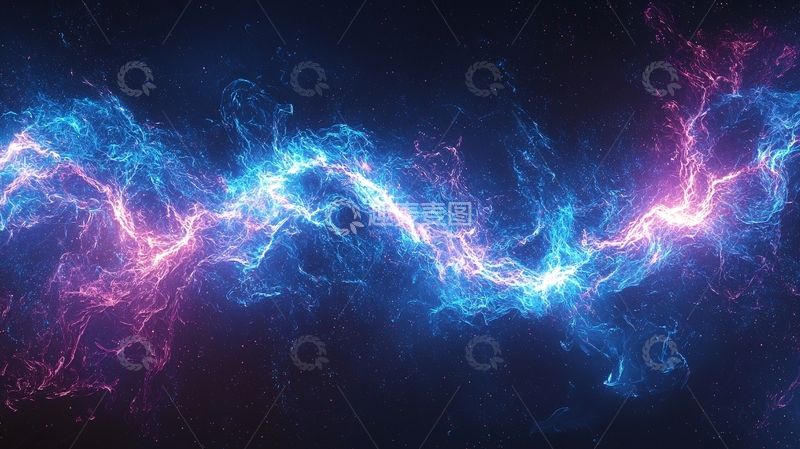 高清大图下载【趣麦麦图】蓝紫能量光效线条