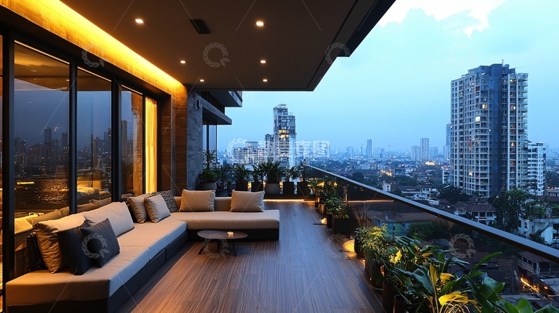 高清大图下载【趣麦麦图】夜景阳台26