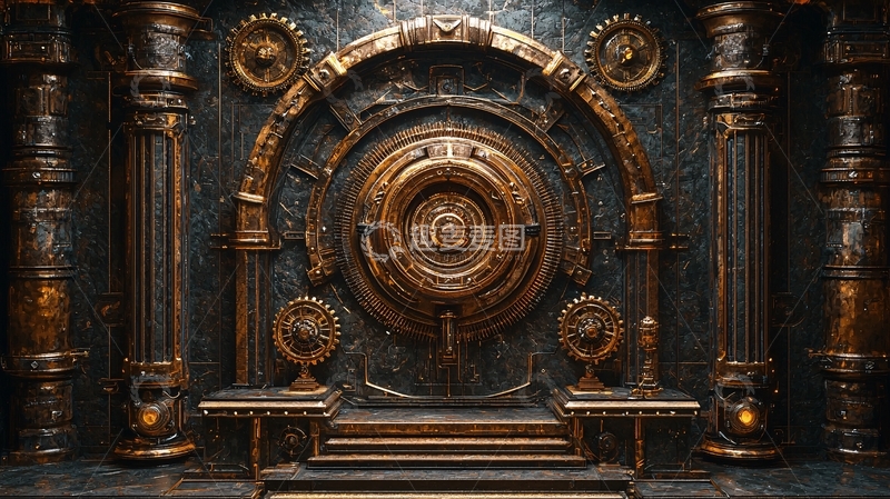 高清大图下载【趣麦麦图】暗黑系金属圆形大门