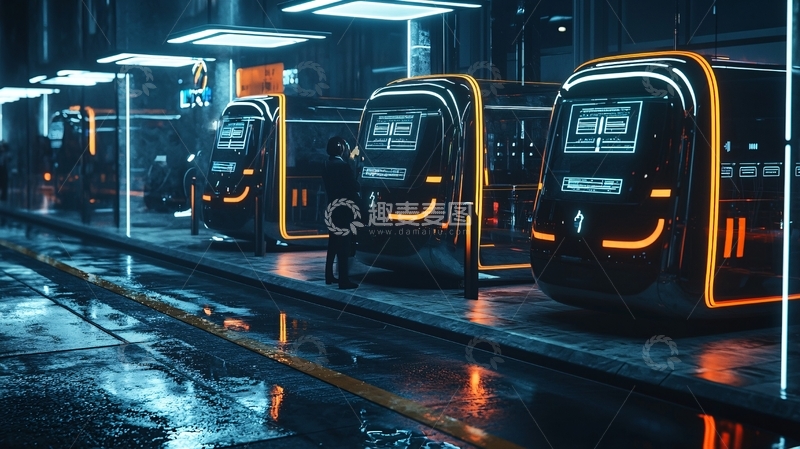 高清大图下载【趣麦麦图】未来科技感交通工具
