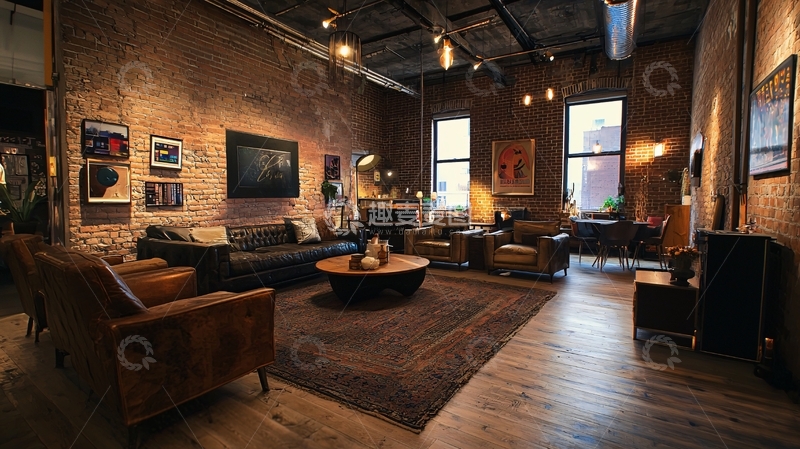 高清大图下载【趣麦麦图】工业风客厅4
