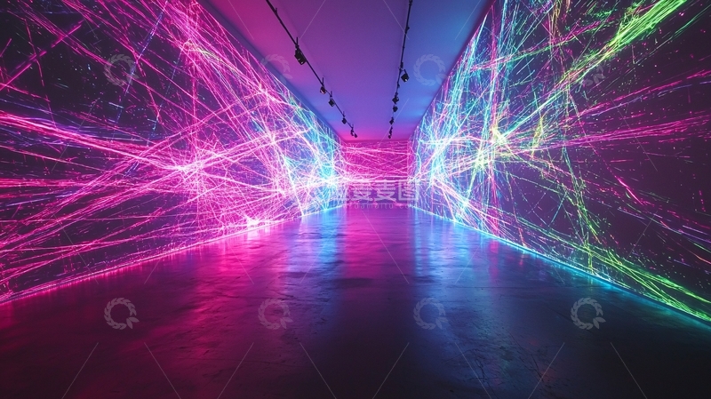 高清大图下载【趣麦麦图】霓虹灯隧道