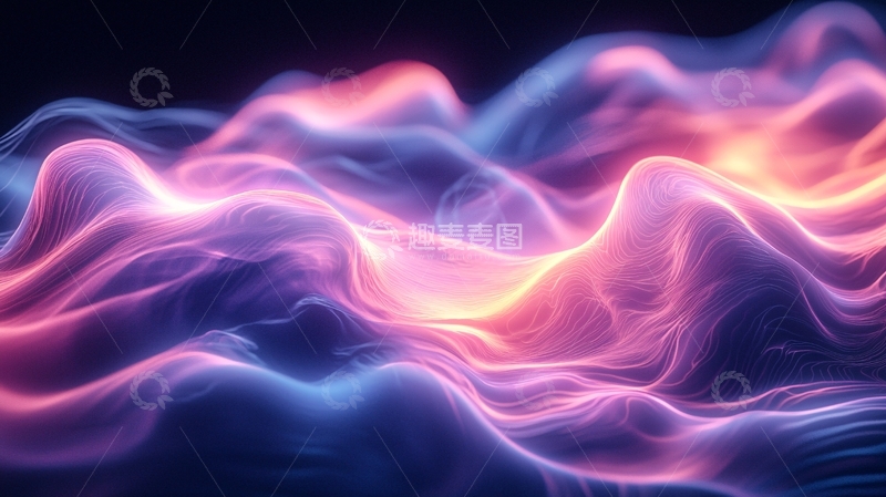 高清大图下载【趣麦麦图】梦幻般的光线波浪