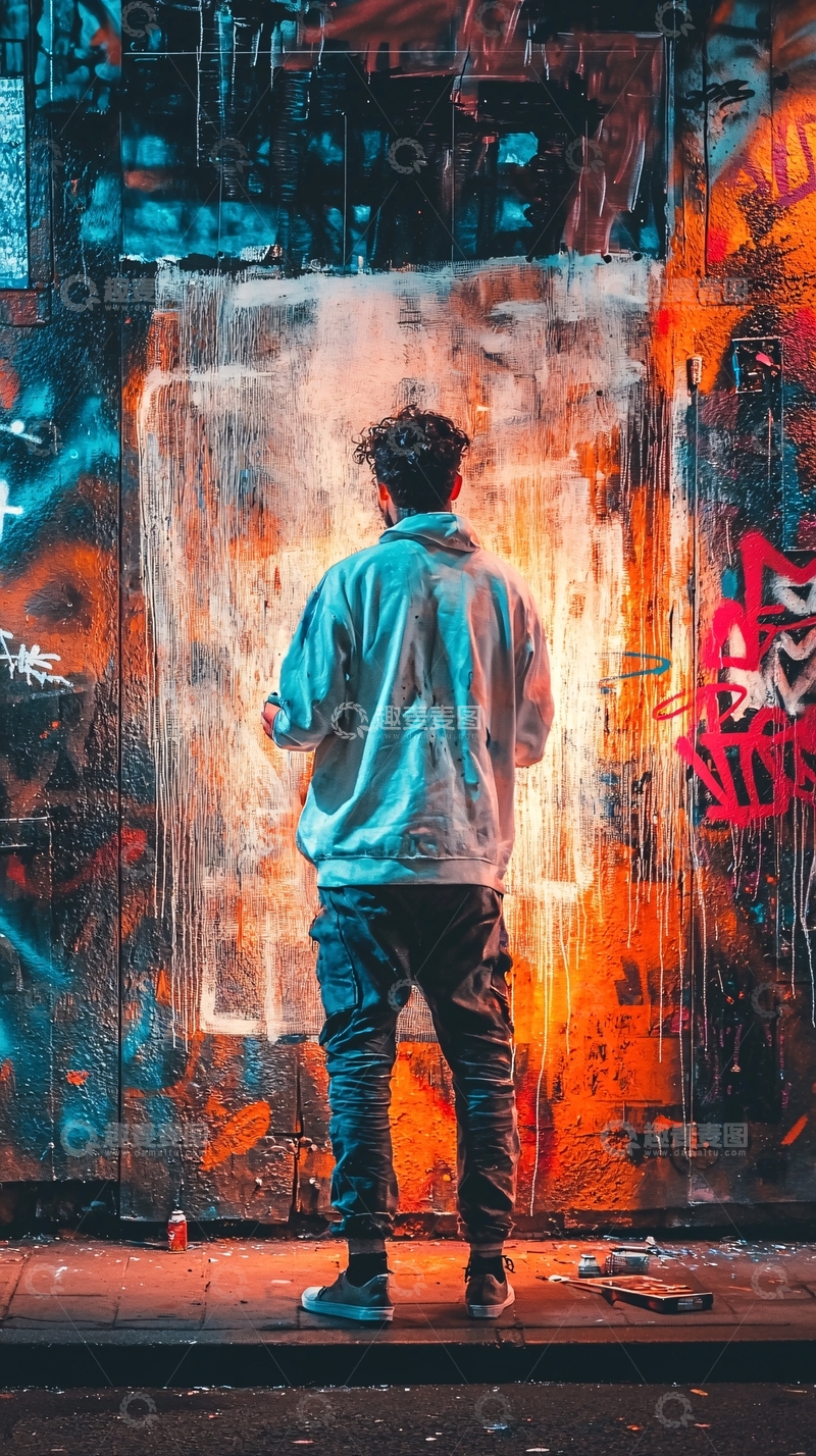 高清大图下载【趣麦麦图】街头涂鸦艺术家