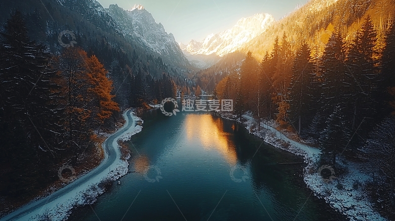 高清大图下载【趣麦麦图】山间湖泊