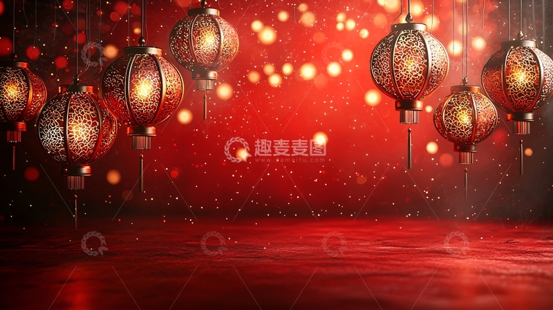 高清大图下载【趣麦麦图】红色背景