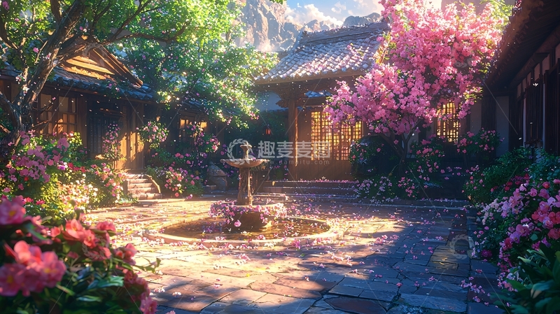 高清大图下载【趣麦麦图】日式庭院高清图片