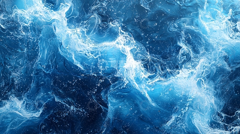 高清大图下载【趣麦麦图】深蓝色的海浪翻滚