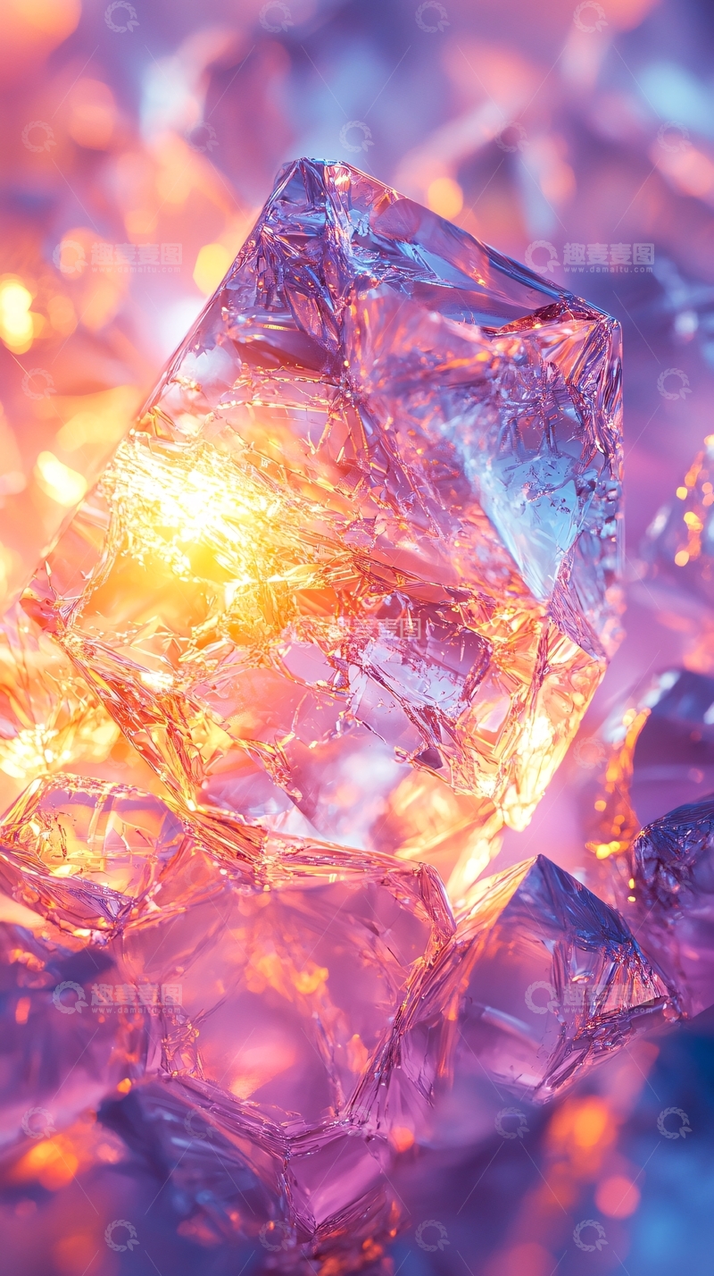 高清大图下载【趣麦麦图】晶莹剔透的紫色冰块