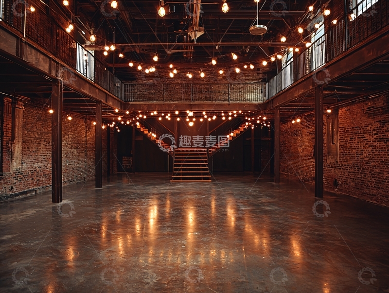 高清大图下载【趣麦麦图】灯光装饰的宽敞室内空间