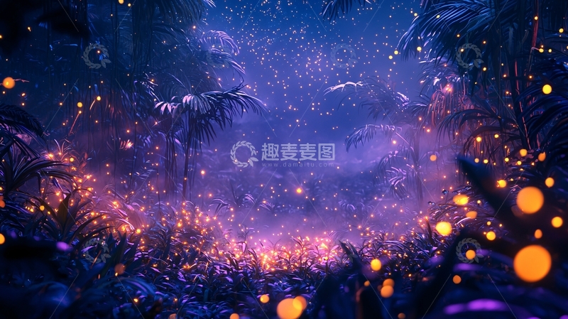 高清大图下载【趣麦麦图】梦幻星空森林