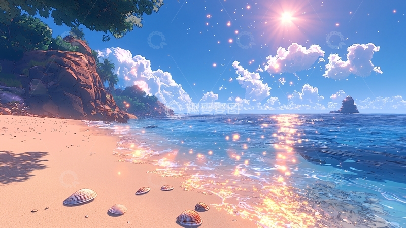 高清大图下载【趣麦麦图】阳光明媚的海岸风景