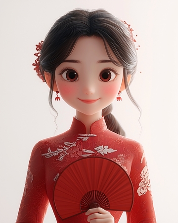 可爱卡通越南新娘