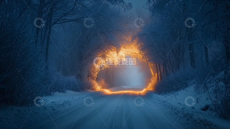 高清大图下载【趣麦麦图】森林中的火焰传送门