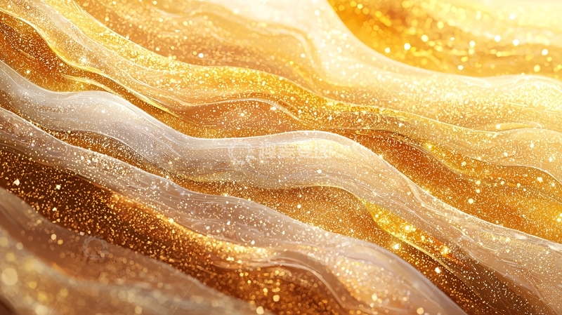 高清大图下载【趣麦麦图】金色丝绸般波浪纹理